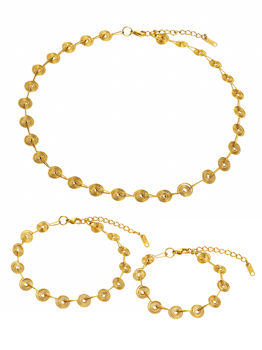 SPIRAL NECKLACE & ANKLET & BRACELET